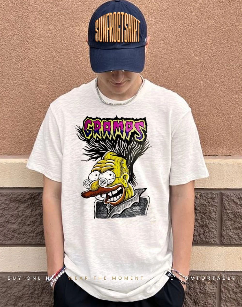 Grampa Simpson Gramps punk graffiti shirt