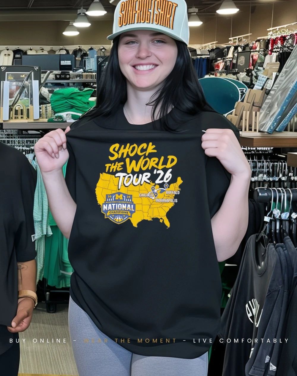 Michigan Wolverines MBB 2026 National Champions Shock the World Tour shirt