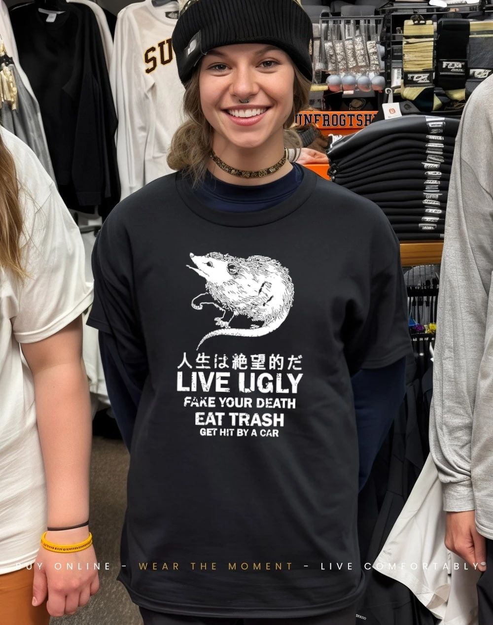 Rat live ugly fake your death eat trash get hit by a car shirt