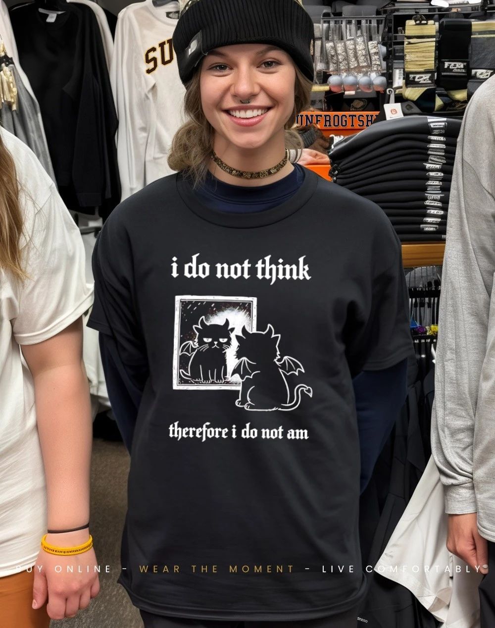 Cat evil I do not think therefore I do not am shirt