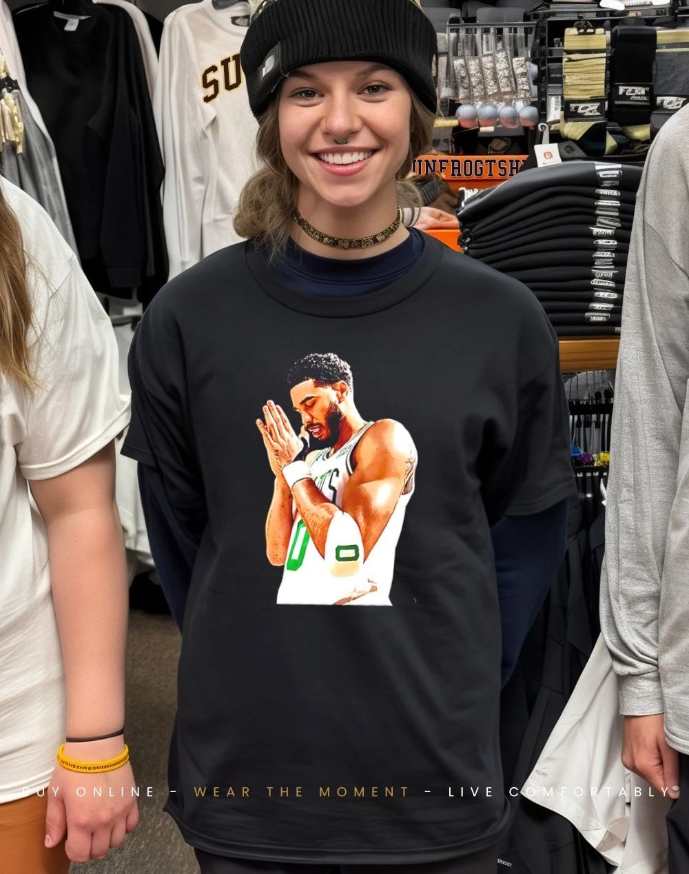 Jayson Tatum Boston Celtics pray graphic shirt