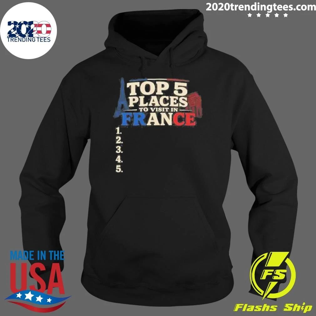 5 Places To Visit In France Blank List Shirt