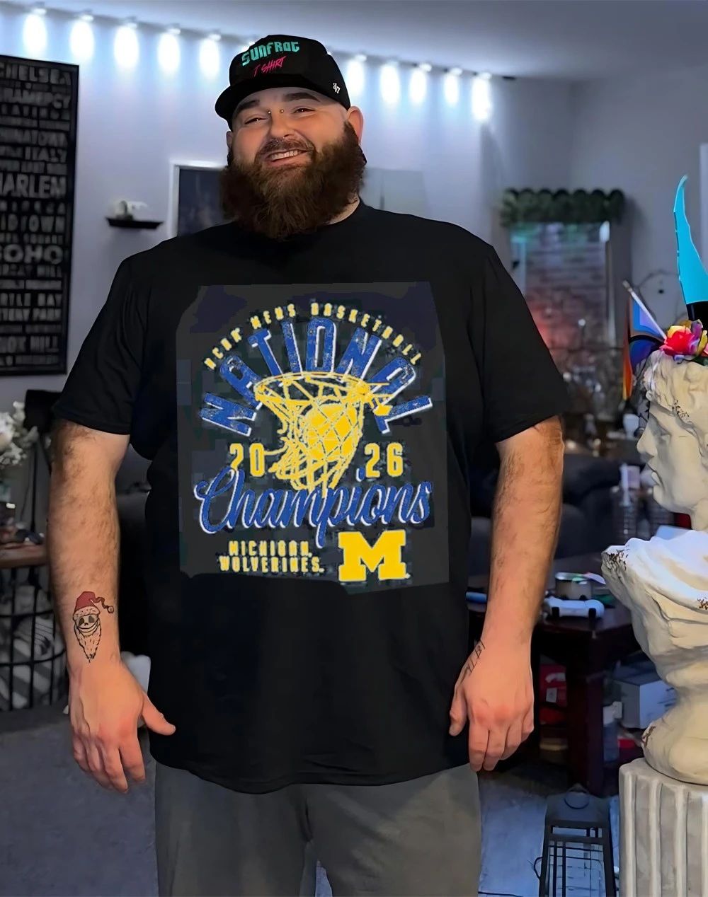 Michigan Wolverines 2026 NCAA Men’s Basketball National Champions Distressed Net shirt
