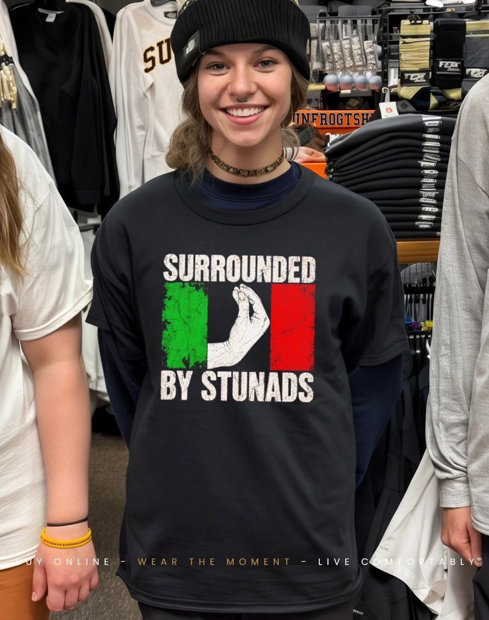 Surrounded By Stunads Italian hand flag shirt