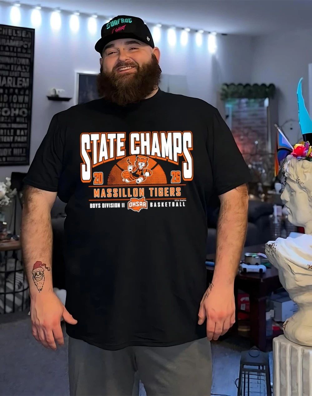 2026 OHSAA Boys Basketball D2 State Champions Massillon Tigers logo shirt