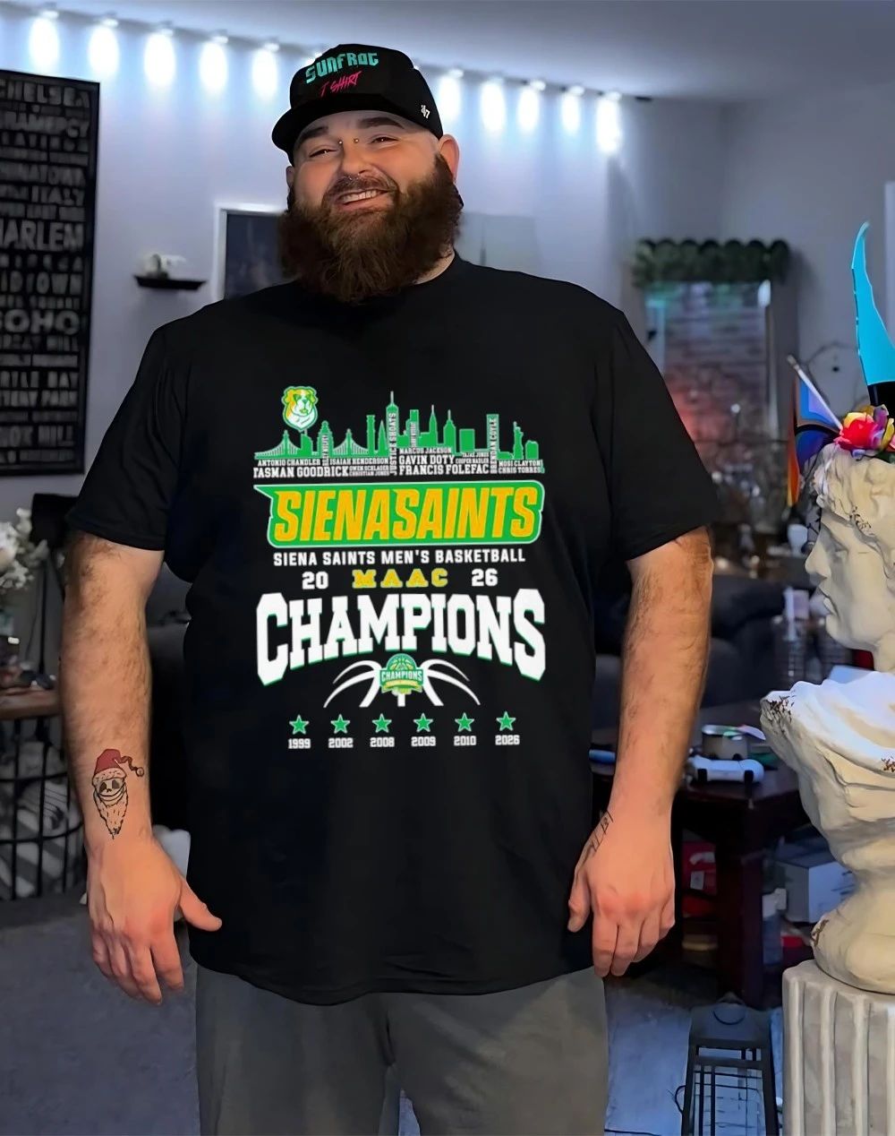 Siena Saints MAAC Champion 2026 city skyline shirt
