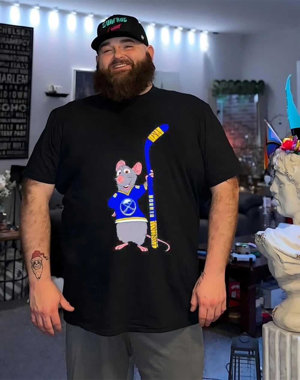 Zach Benson rat Buffalo Sabres front and back shirt