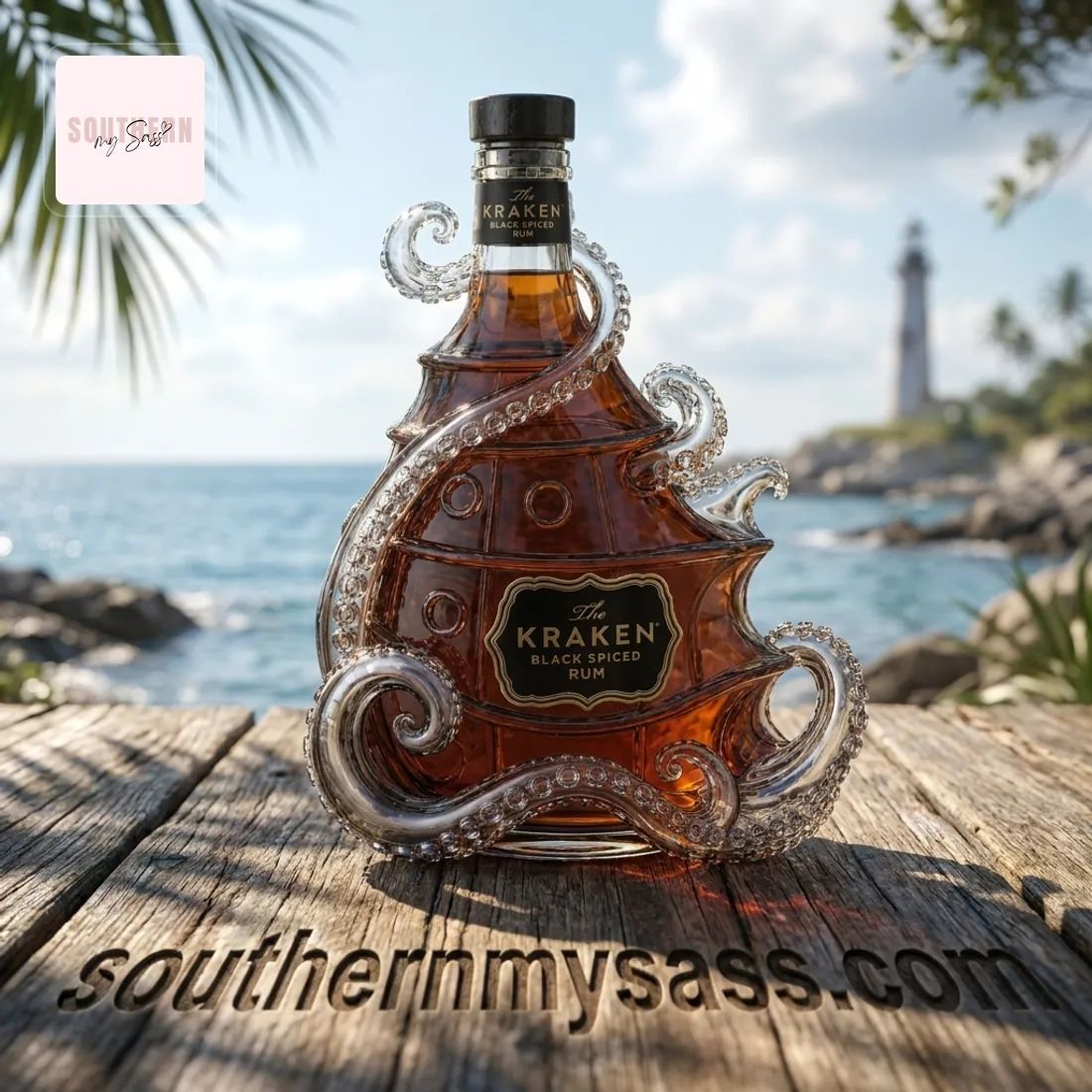 Kraken Black Spiced Rum Octopus Tentacle Collectible Whiskey Bottle