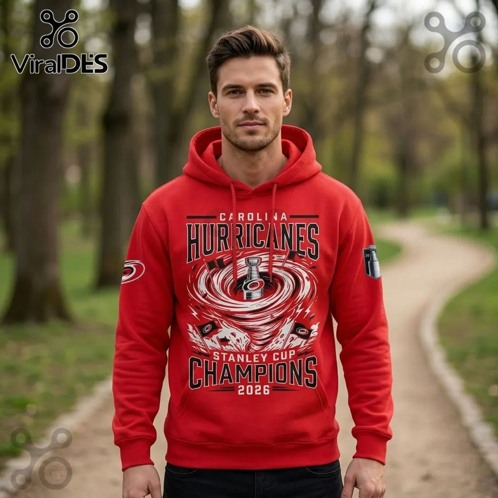 Carolina Hurricanes 2026 Stanley Cup Champions Red Hoodie
