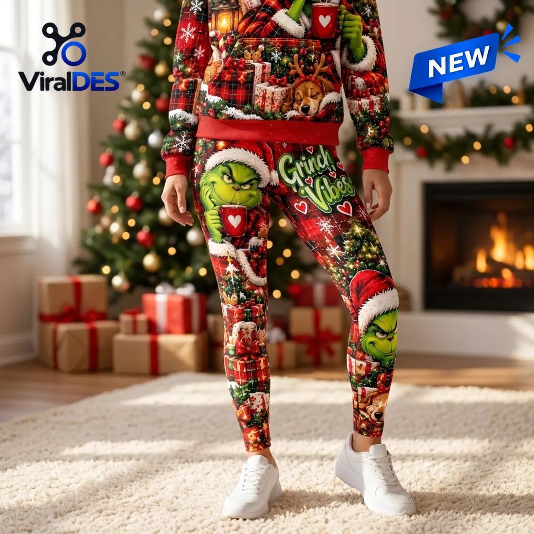 Grinch Hoodie and Leggings Set