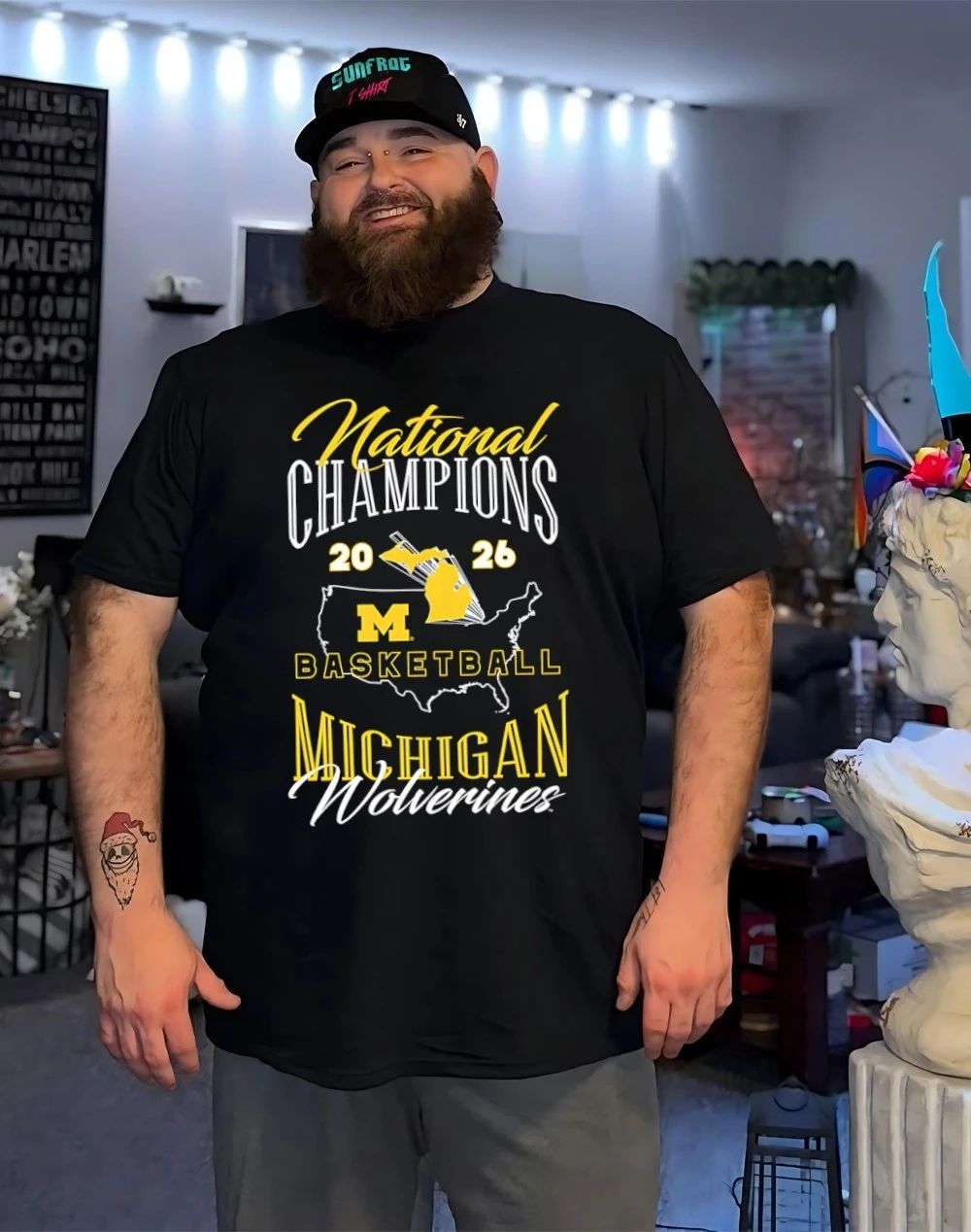 Michigan Wolverines 2026 Basketball National Champions USA map shirt