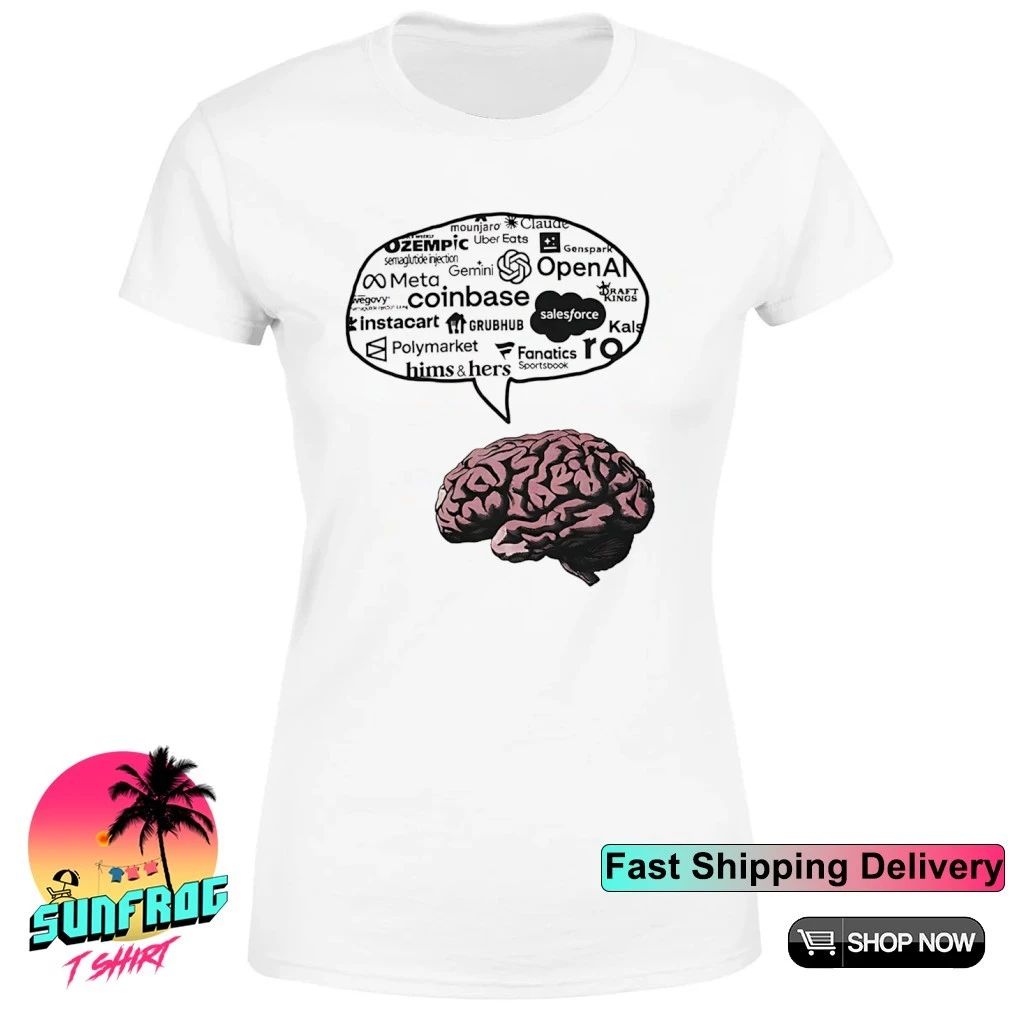Brain AI brainstorming capitalism slop shirt