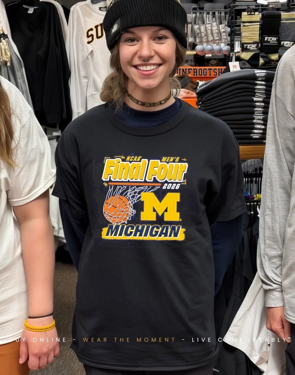 Michigan Wolverines Men’s Basketball Final Four Ball Swish shirt