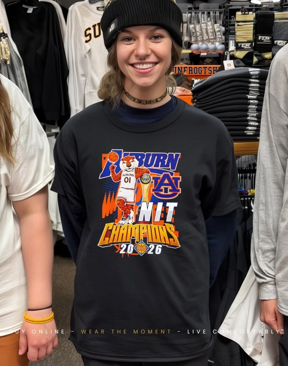 Auburn Tigers 2026 NIT Champions mascot trophy shirt