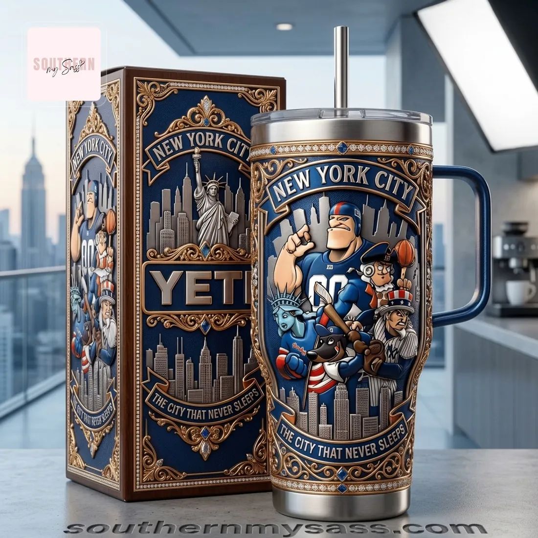 New York City Premium 40oz Insulated Tumbler With Handle