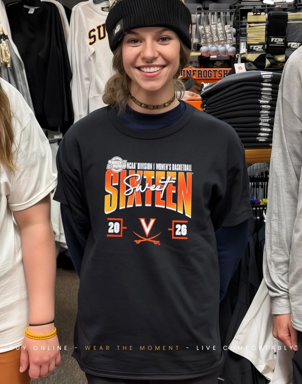Virginia Cavaliers 2026 NCAA Women’s Basketball Tournament March Madness Sweet 16 Court Shot shirt