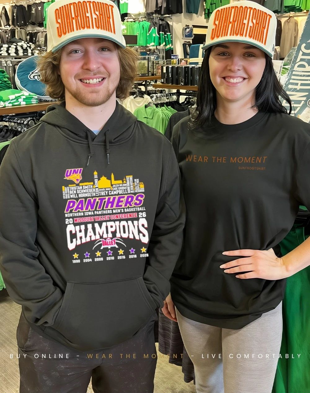 Northern Iowa Panthers MVC Champions 2026 city skyline shirt
