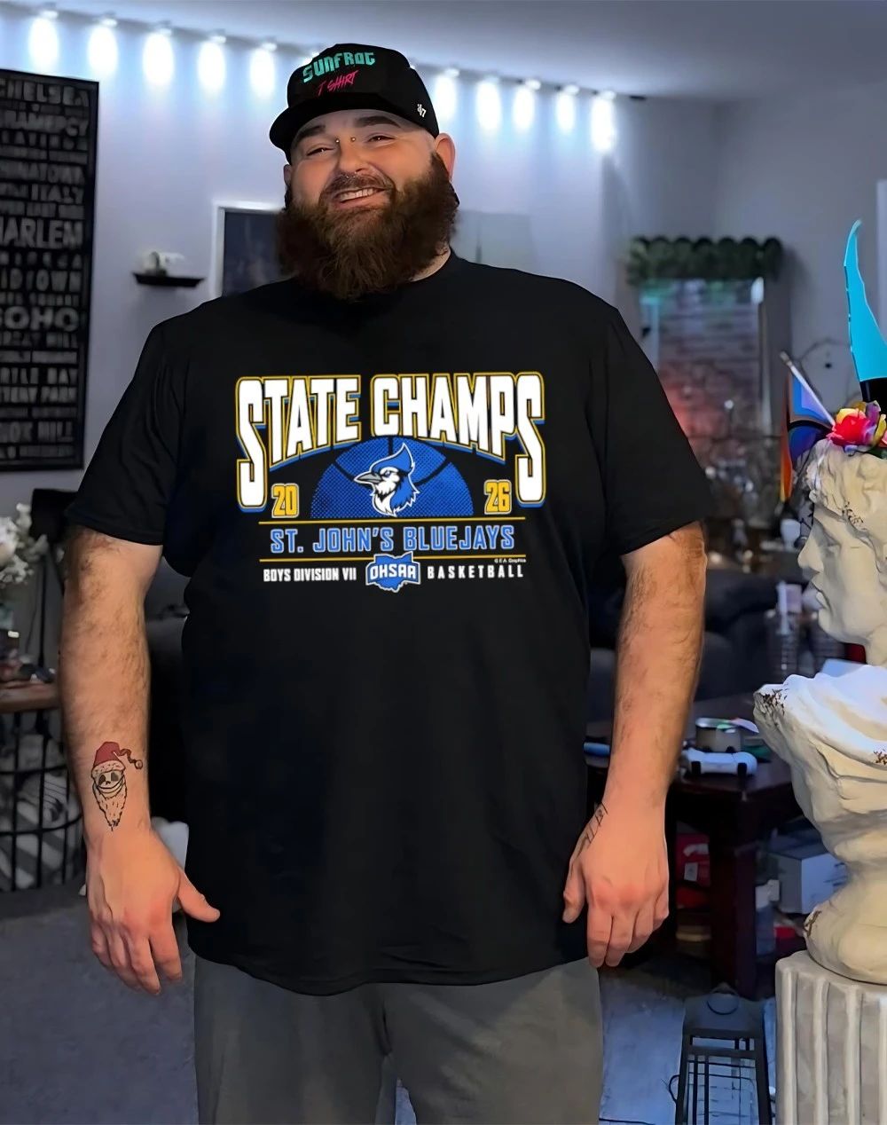 2026 OHSAA Boys Basketball D7 State Champions St. John’s Bluejays logo shirt