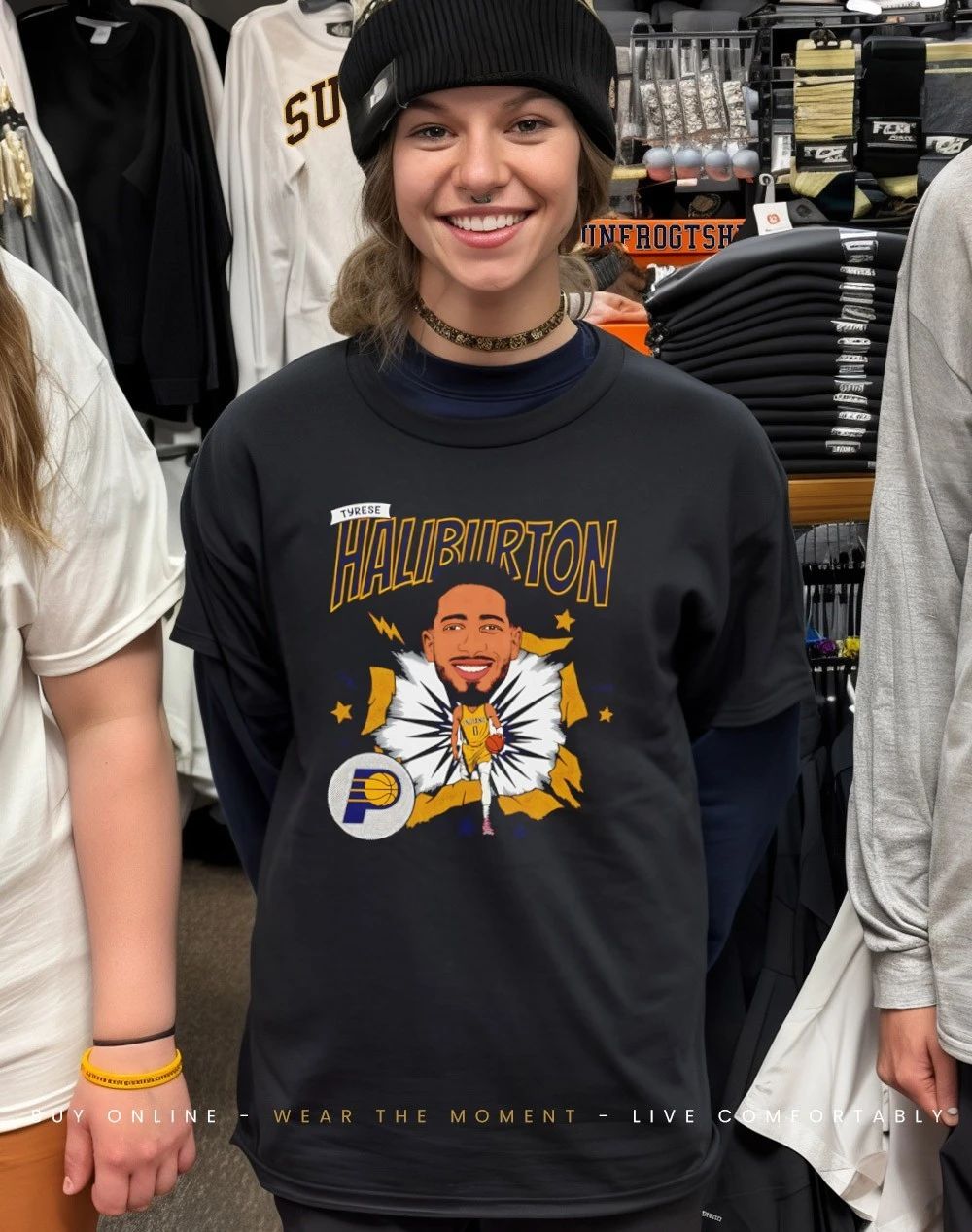 Tyrese Haliburton Indiana Pacers Caricature Retro signature shirt