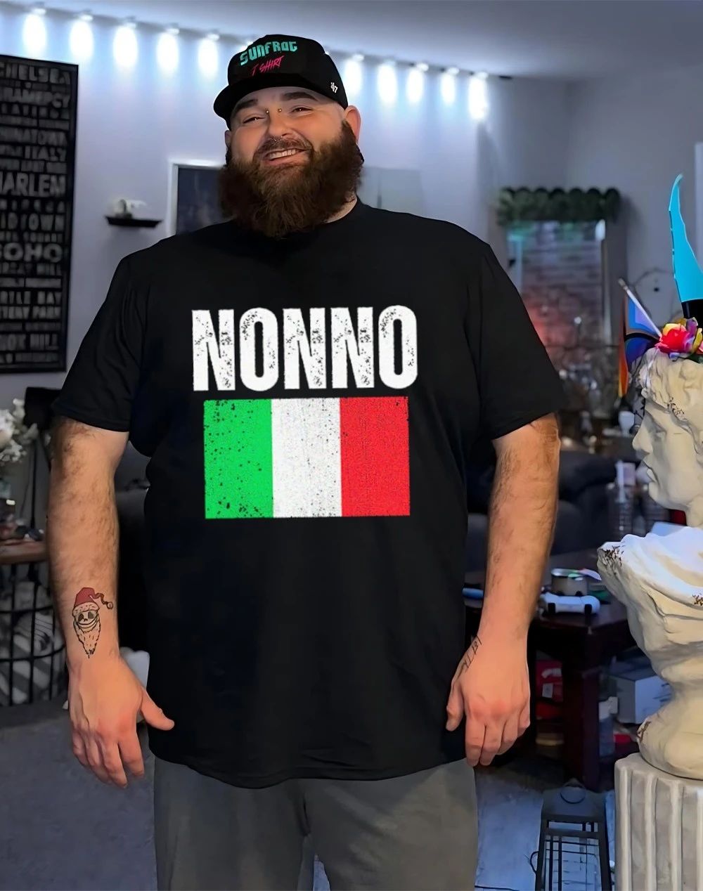 Nonno Italian flag shirt