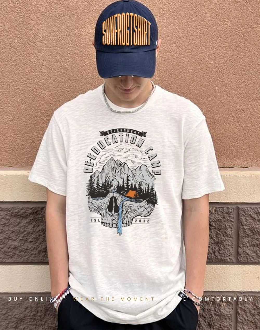 Government Re-education Camp 2032 skull shirt