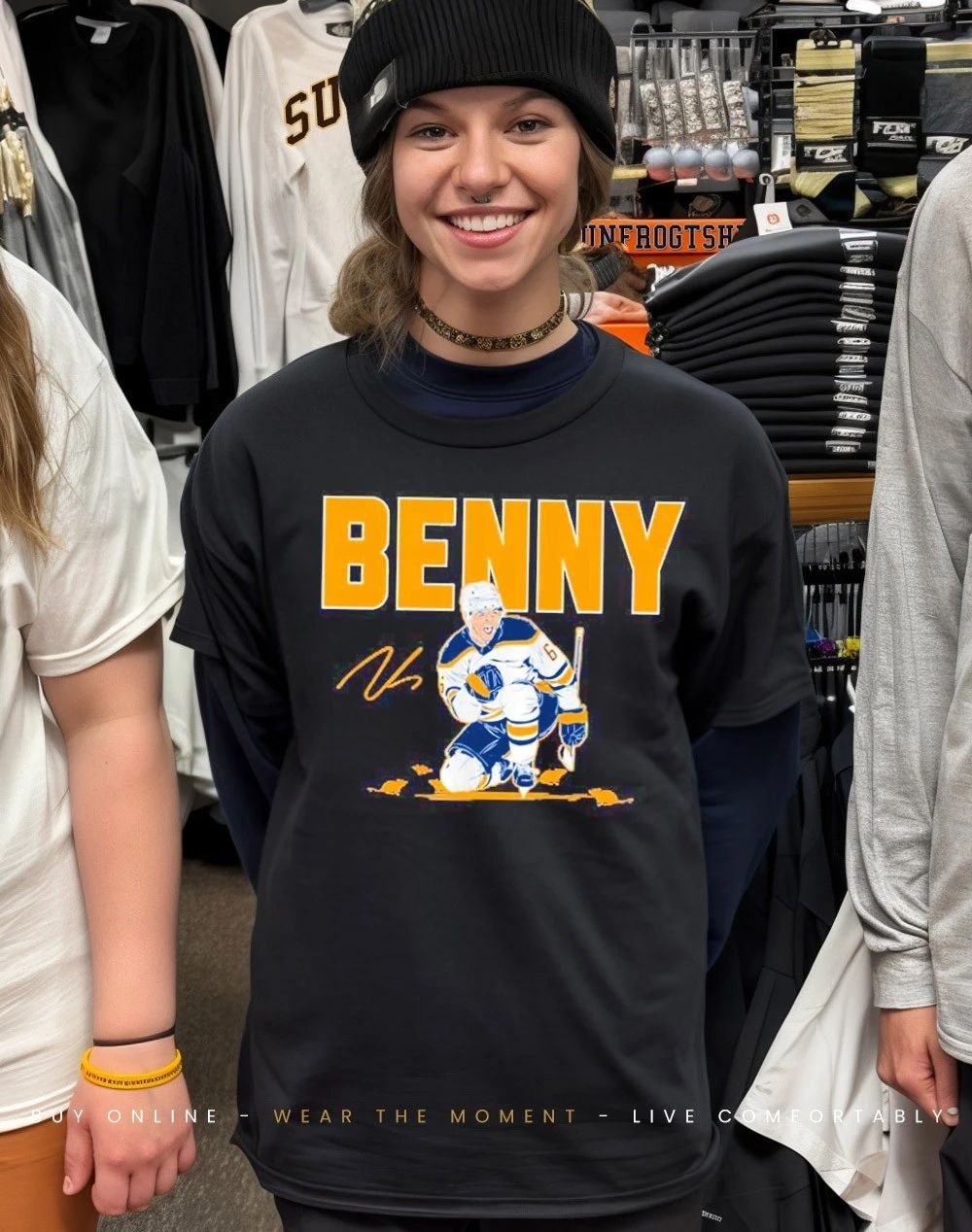 Zach Benson Benny Buffalo Sabres front and back shirt
