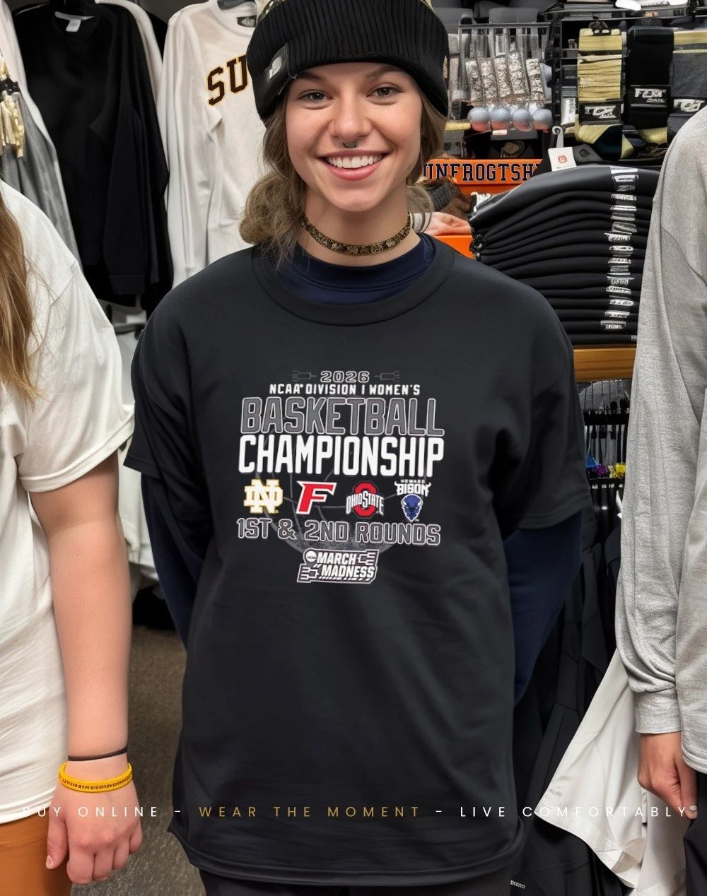 March Madness 2026 NCAA DI Women’s Basketball Champions 1st and 2nd Rounds logo shirt