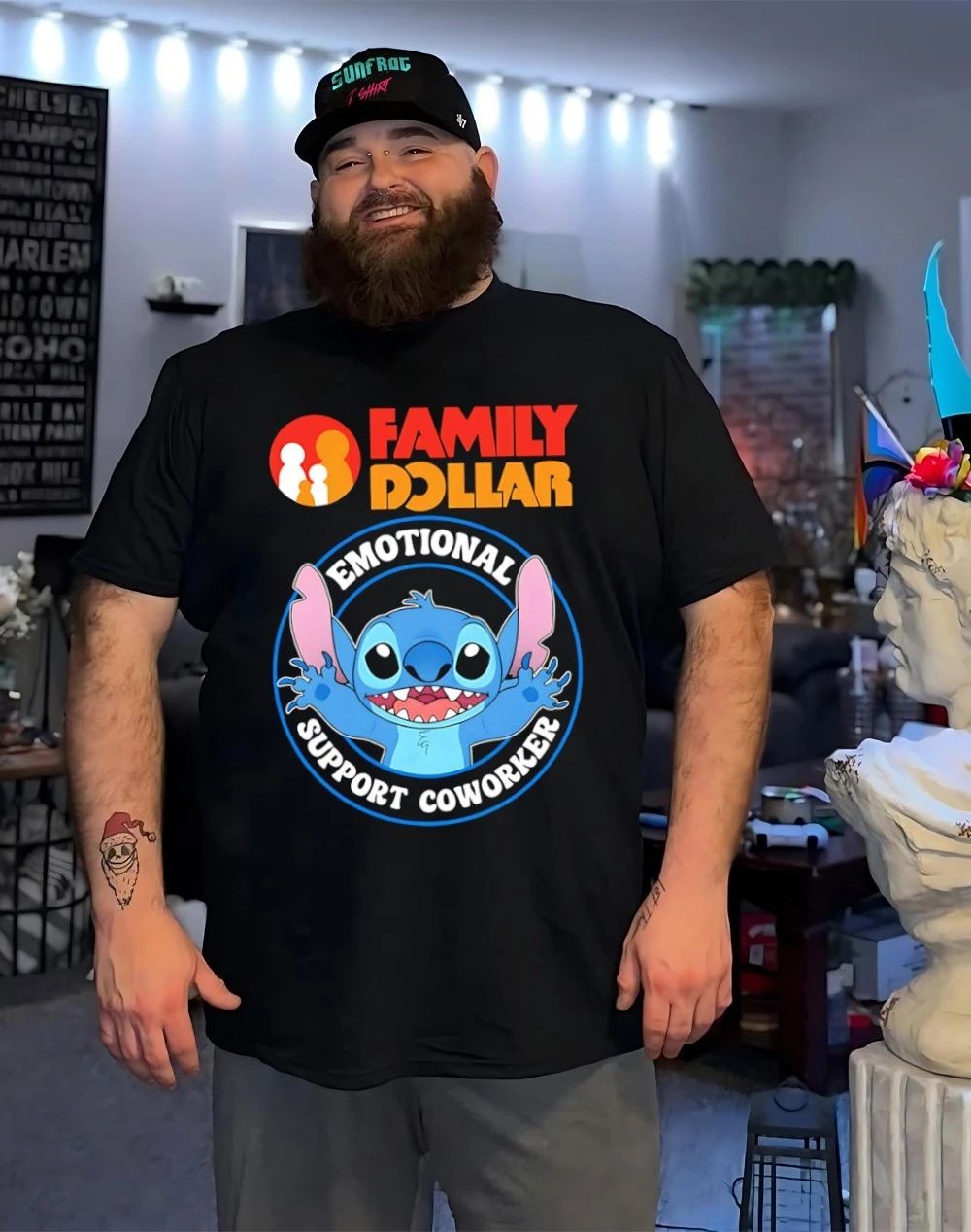 Family Dollar emotional support coworker Bluey shirt