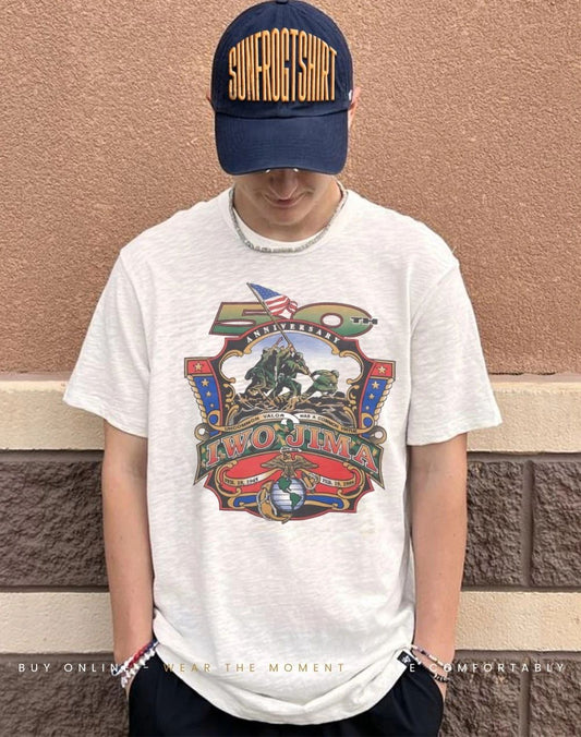 USMC 50th Anniversary uncommon valor was a common virtue Iwo Jima shirt
