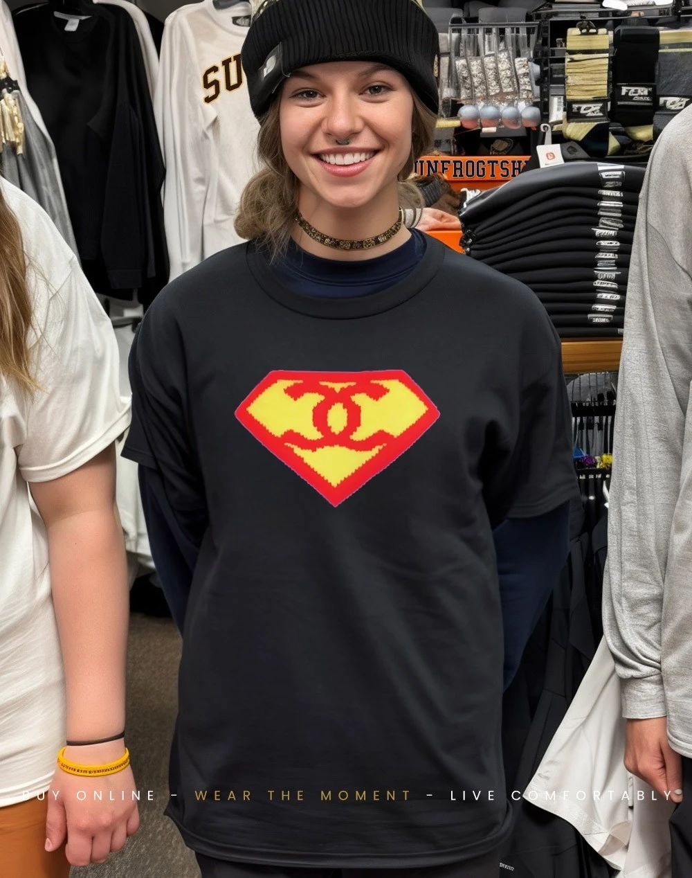 Milly Alcock Superman logo shirt