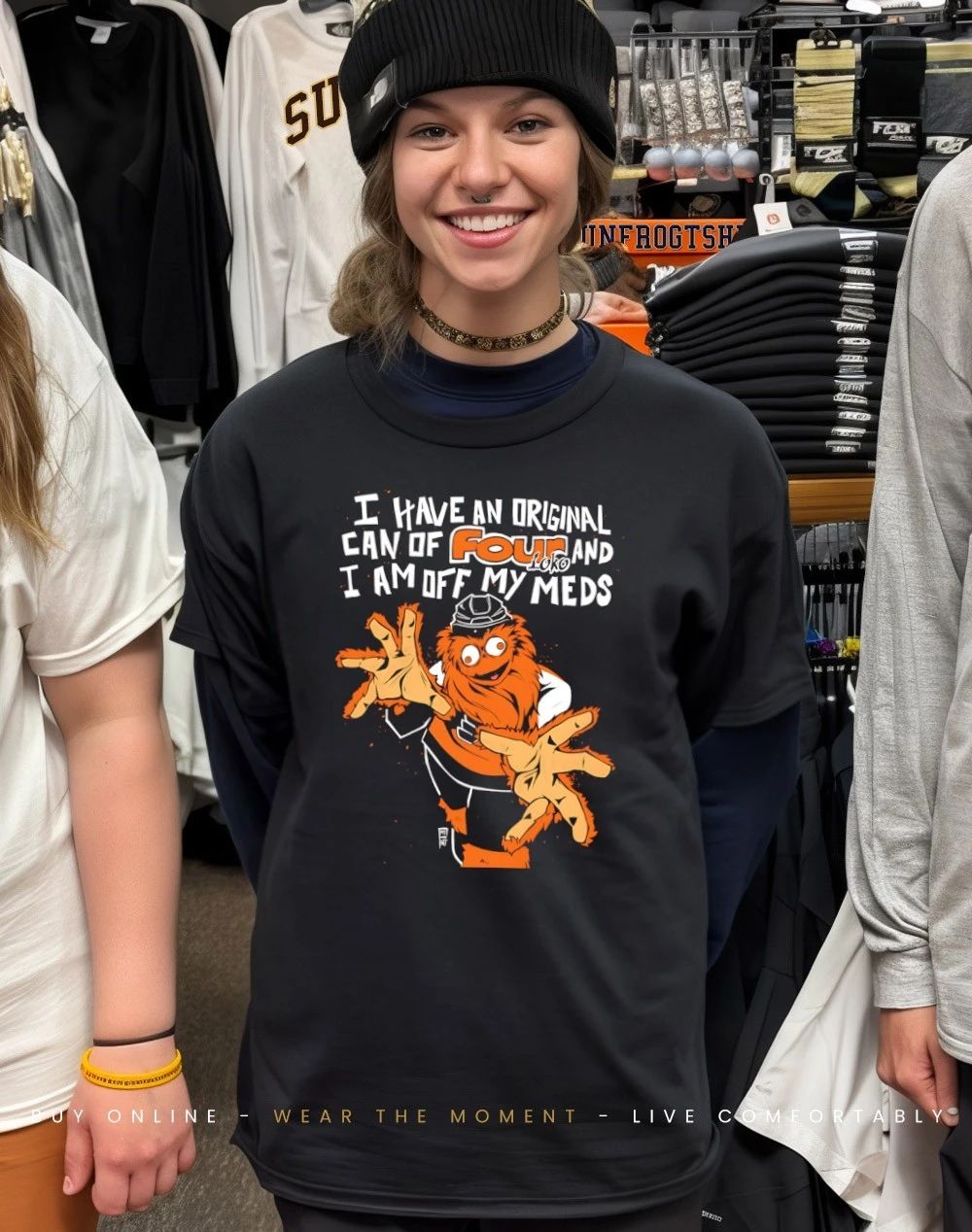 Philadelphia Flyers I have an original can of four and I am off my meds shirt