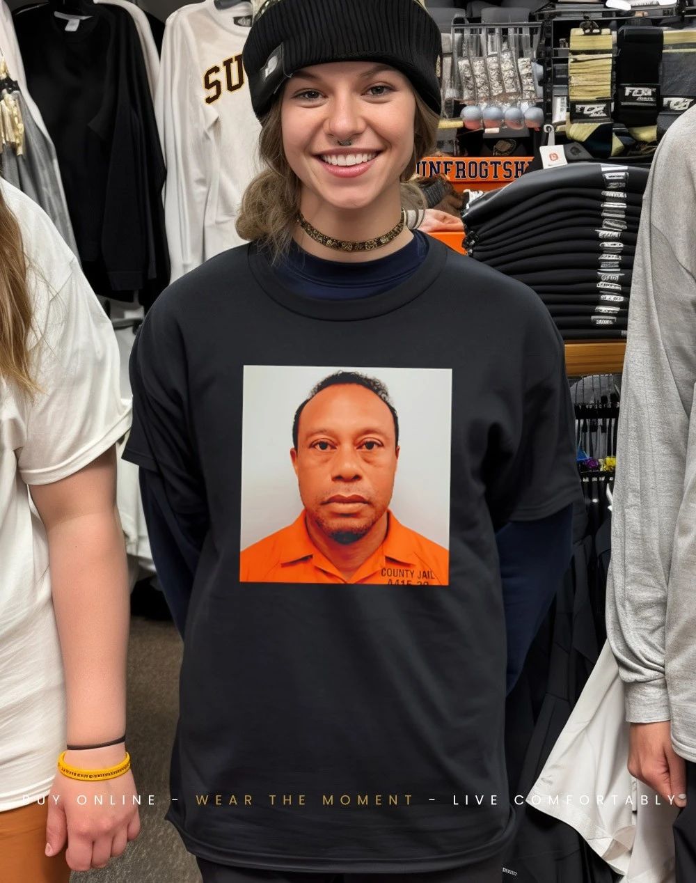 Tiger Woods 2026 mugshot shirt