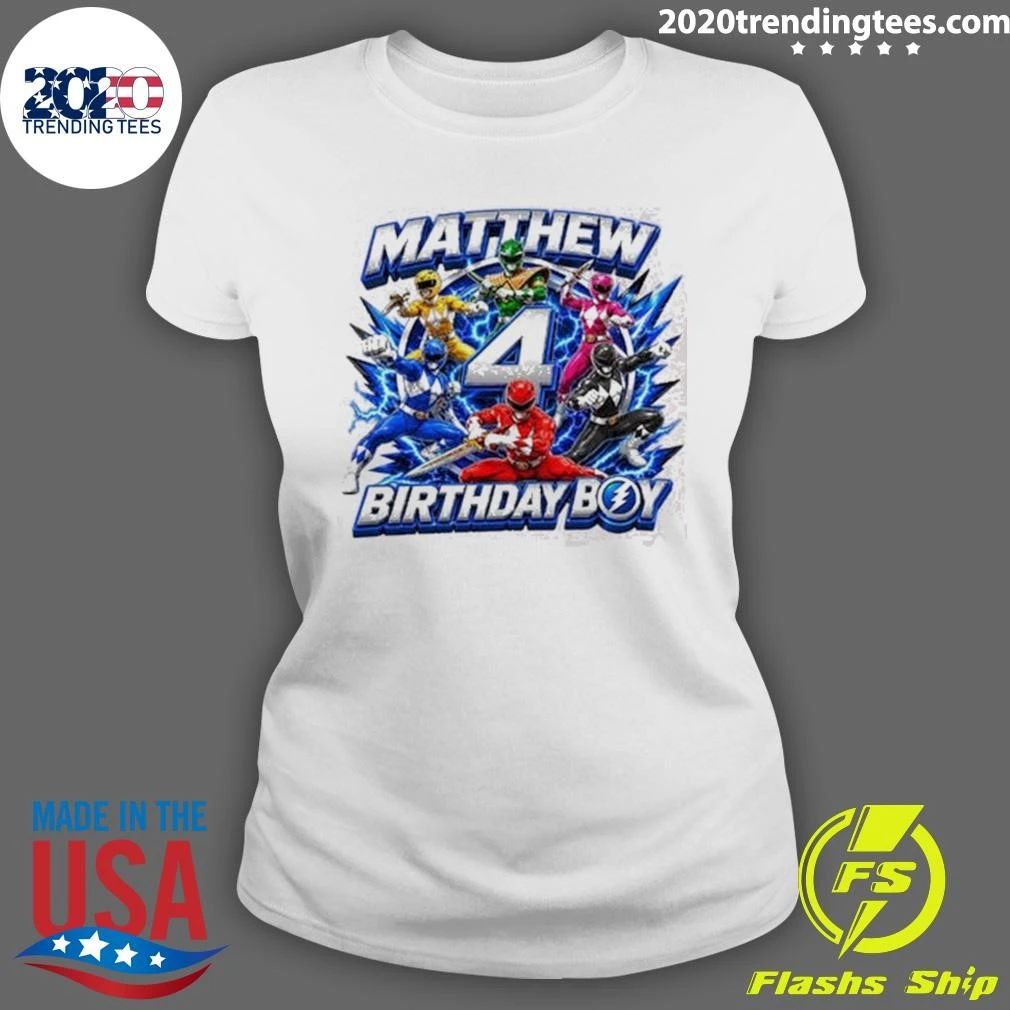 Personalized Mighty Morphin Matthew Birthday Boy Shirt