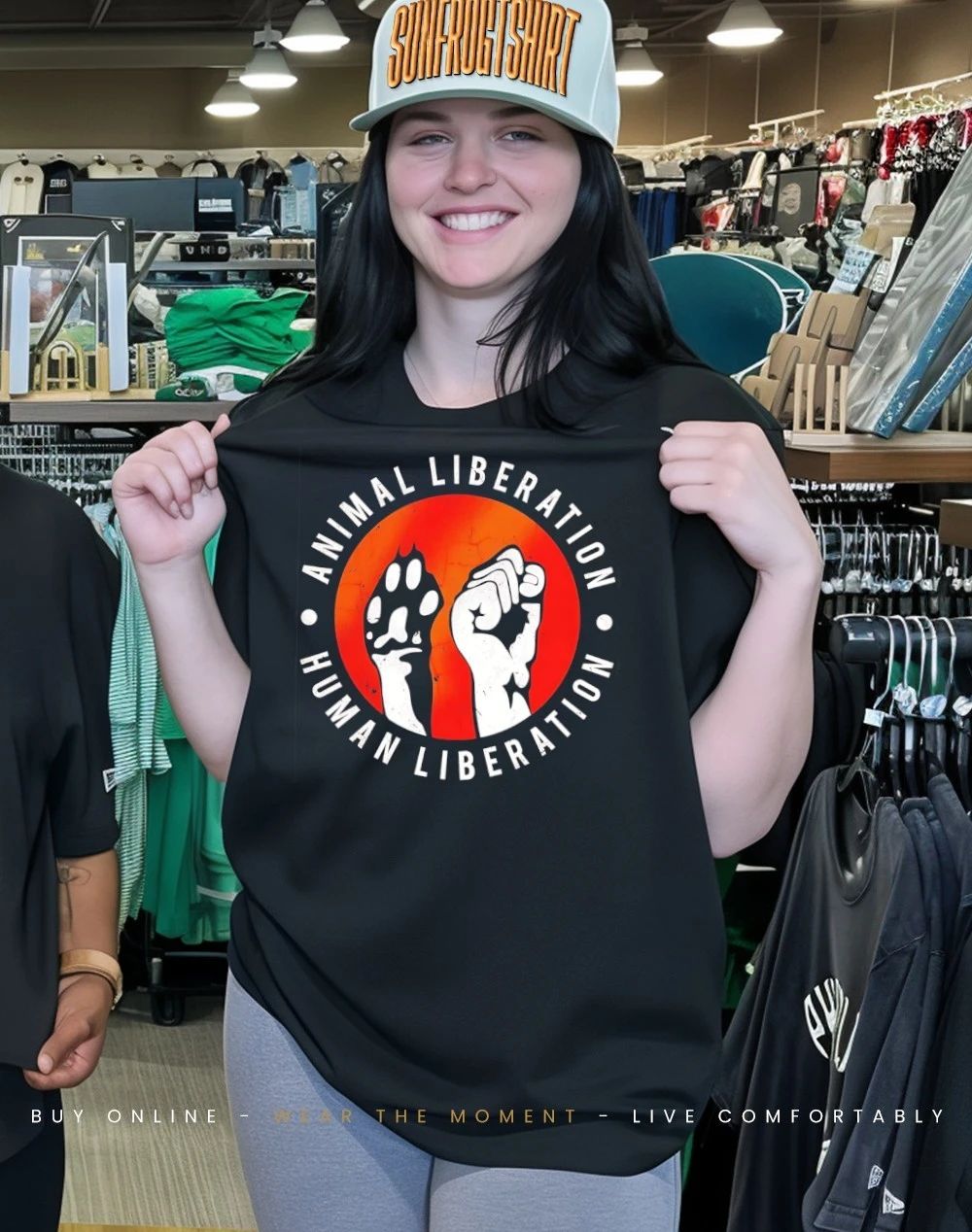 Paw and hand raise animal liberation human liberation shirt