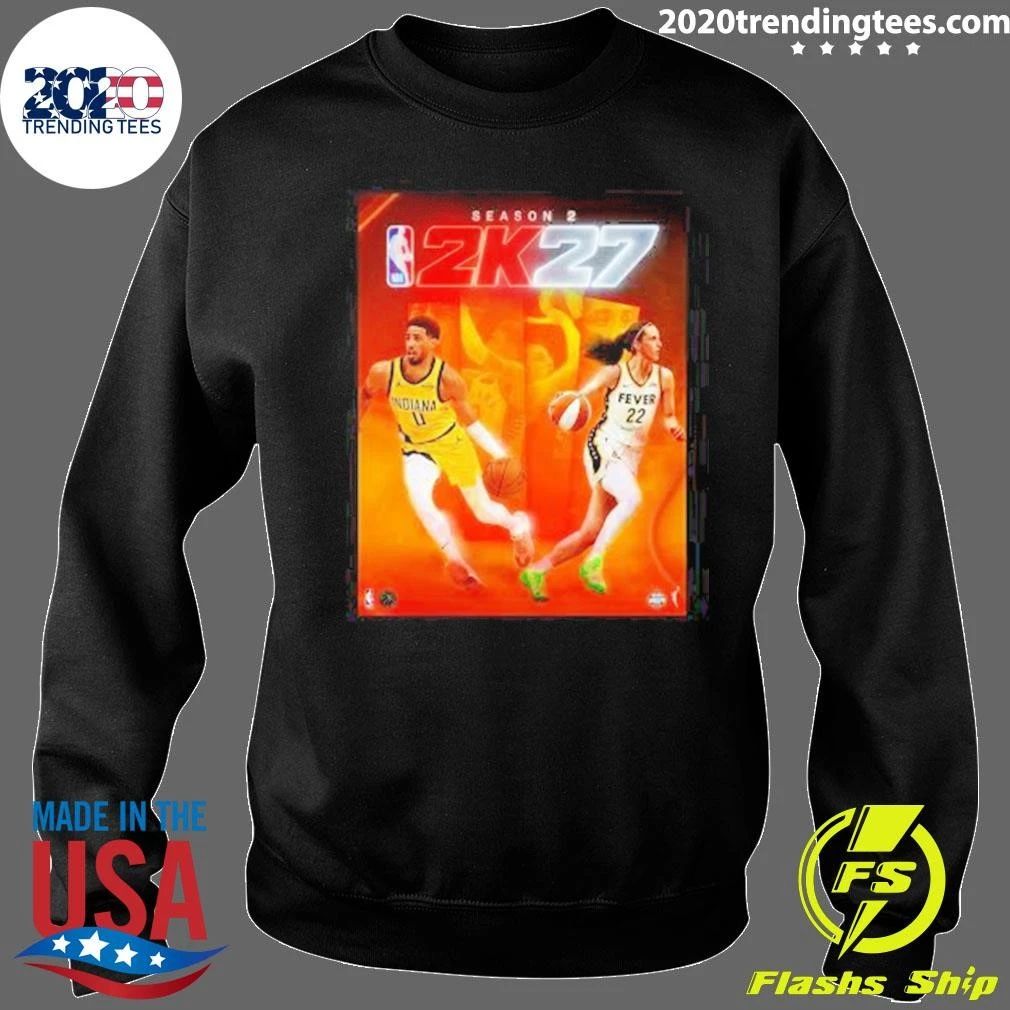 NBA 2K27 Season 2 Starring Tyrese Haliburton And Caitlin Clark Cover Athletes Shirt