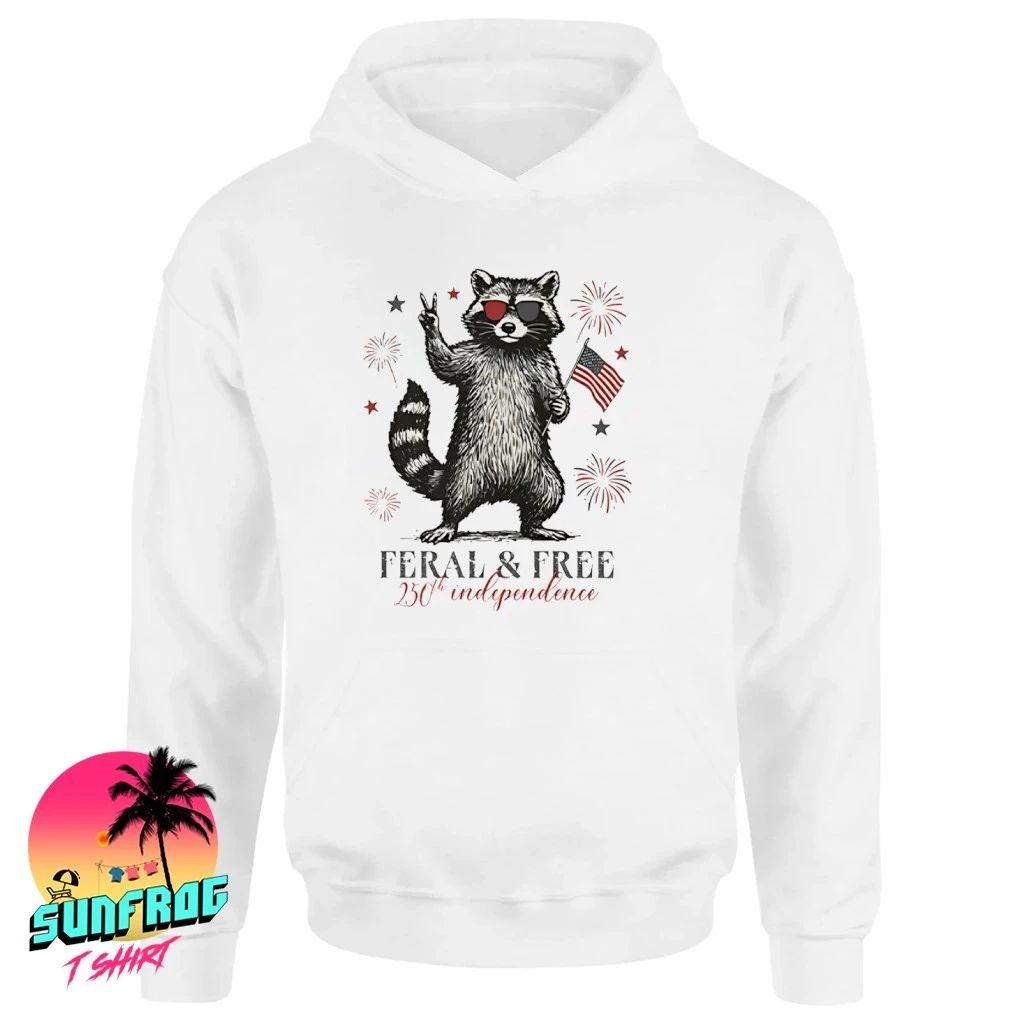Raccoon Feral And Free America 250th Independence Shirt