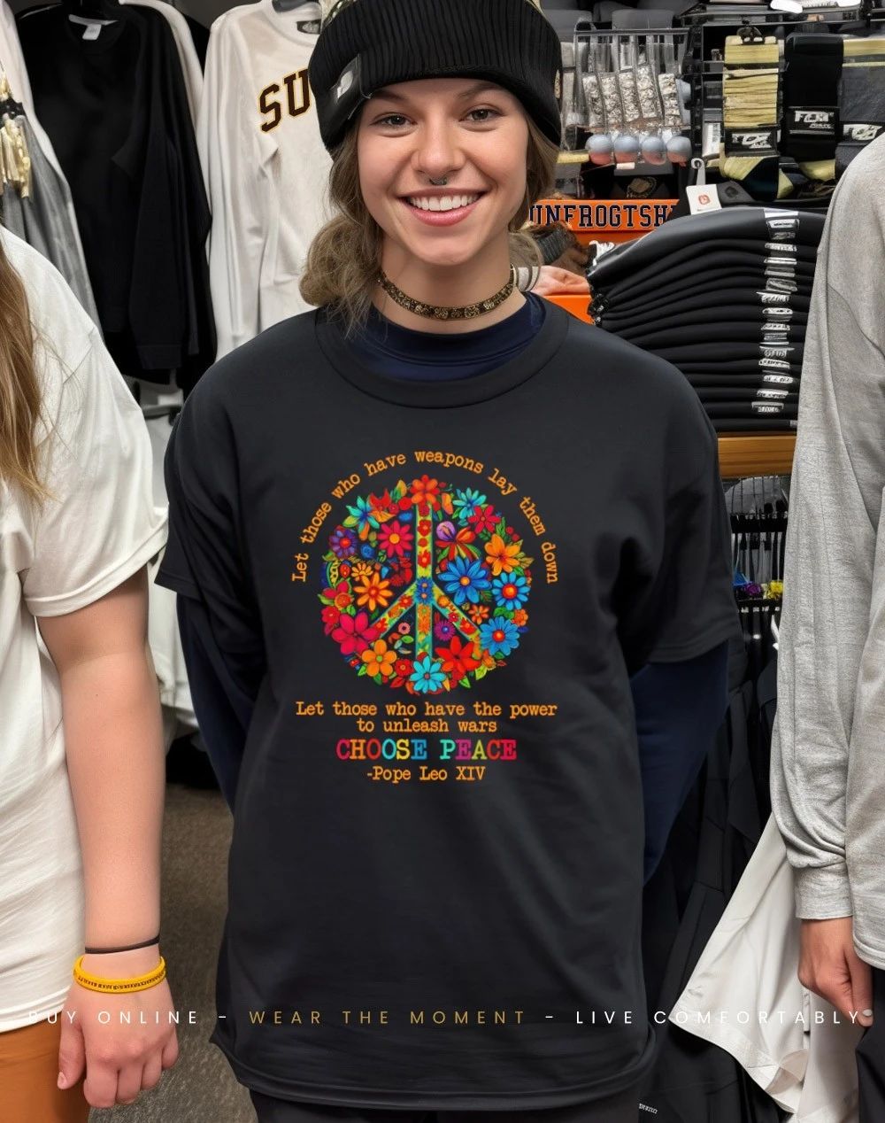 Let those who have weapons lay them down Let those who have the power to unleash wars choose peace Pope Leo XIV shirt