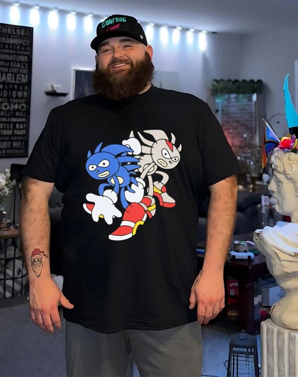 Sega Sanic And Shedew cartoon shirt