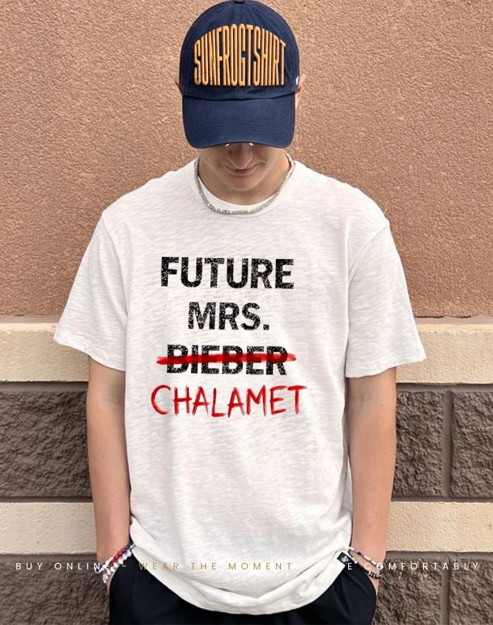 Kylie Jenner Coachella 2026 Future Mrs Bieber Chalamet shirt