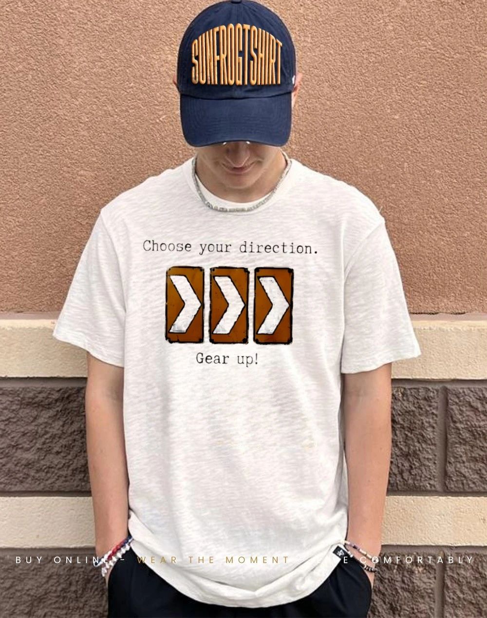 Choose Your Direction Gear Up Minimalist Menswear shirt