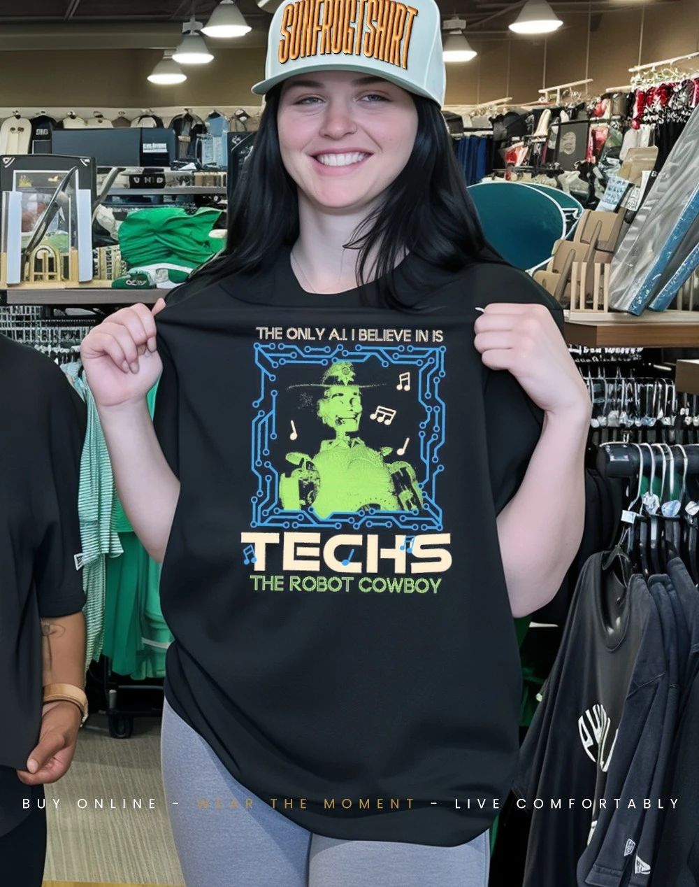 The only AI I believe in is techs the robot cowboy shirt