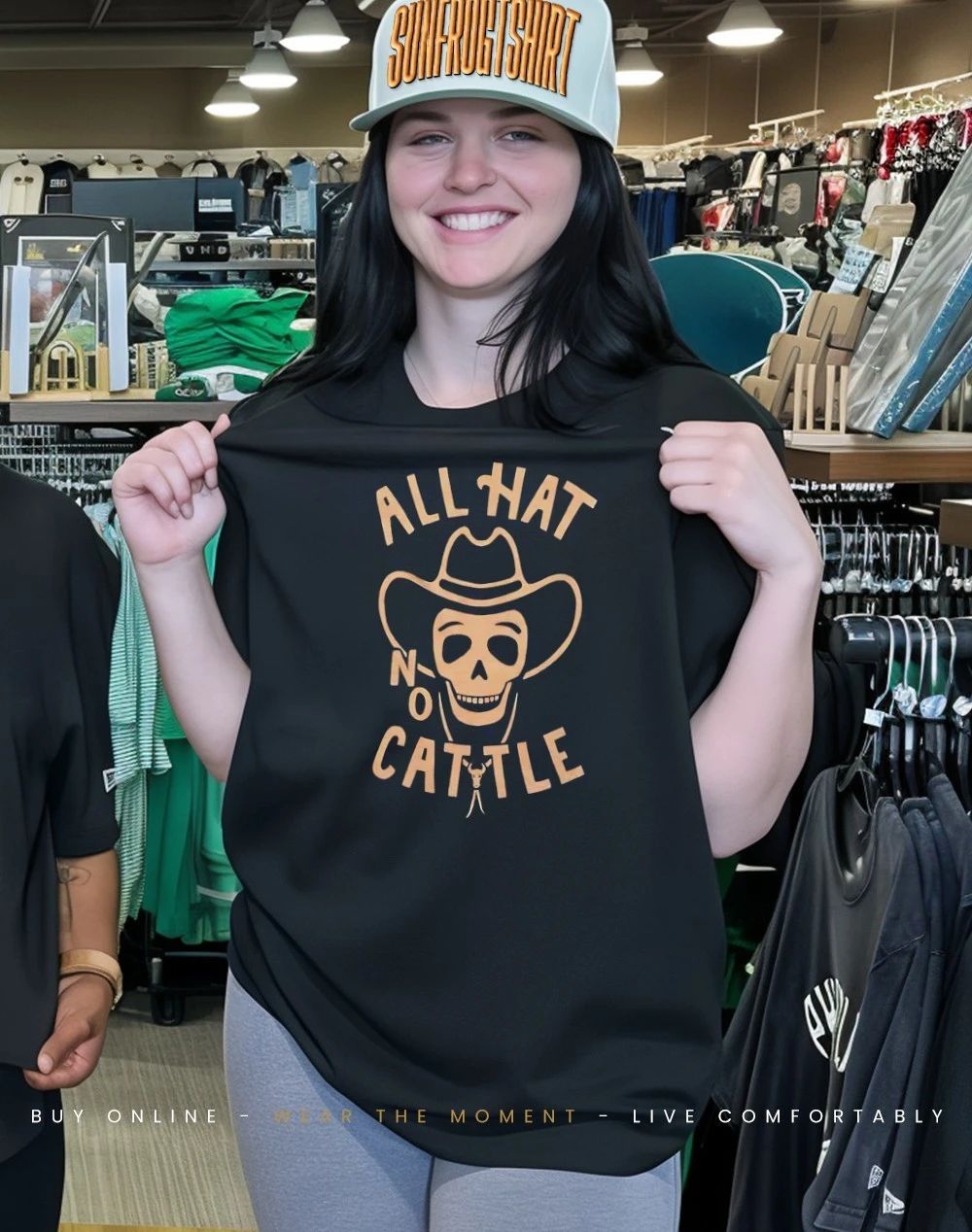 Cowboy skull all hat no cattle shirt