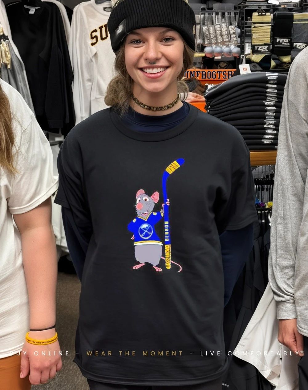 Zach Benson rat Buffalo Sabres front and back shirt