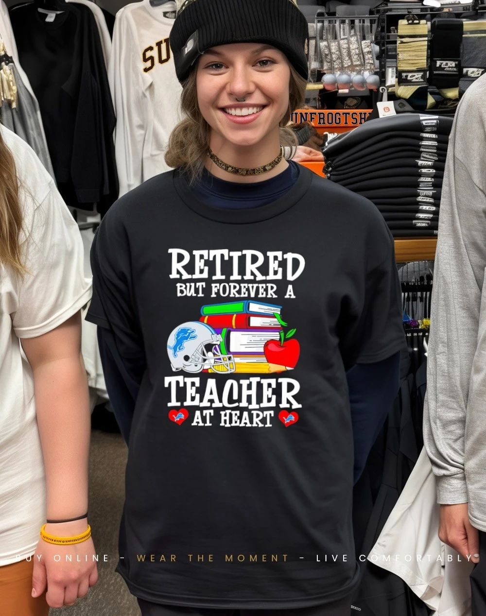 Detroit Lions Retired But Forever a Teacher At Heart shirt