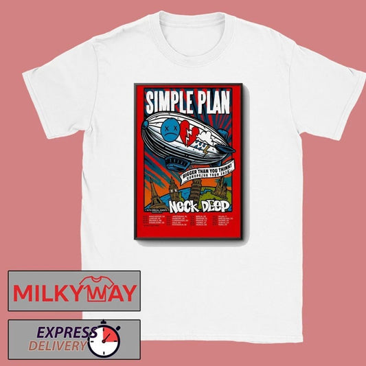 Simple Plan With Neck Deep EU-UK Tour 2026 Bigger Than You Think Poster shirt