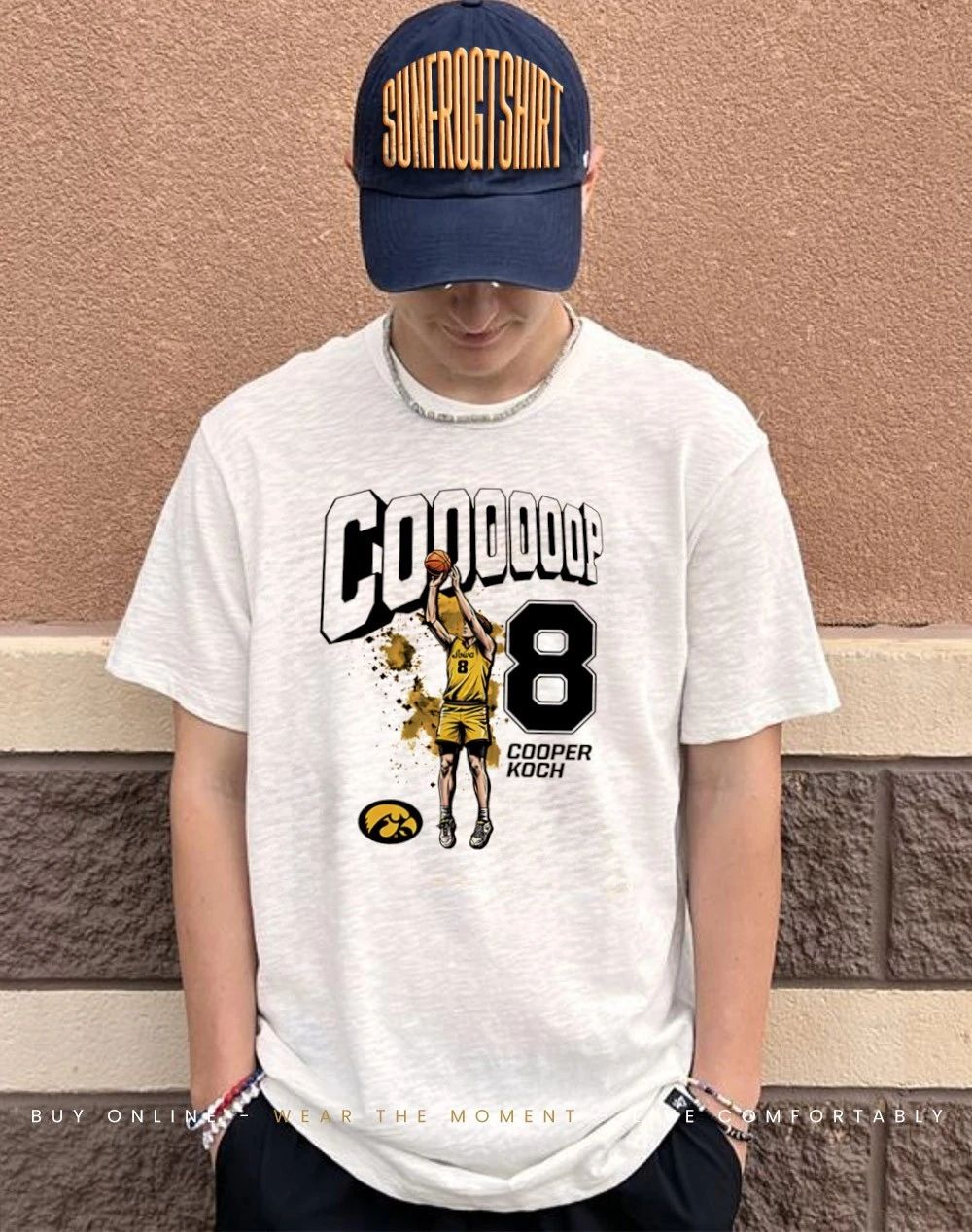 Cooper Koch Iowa Hawkeyes no 8 Illustrated shirt