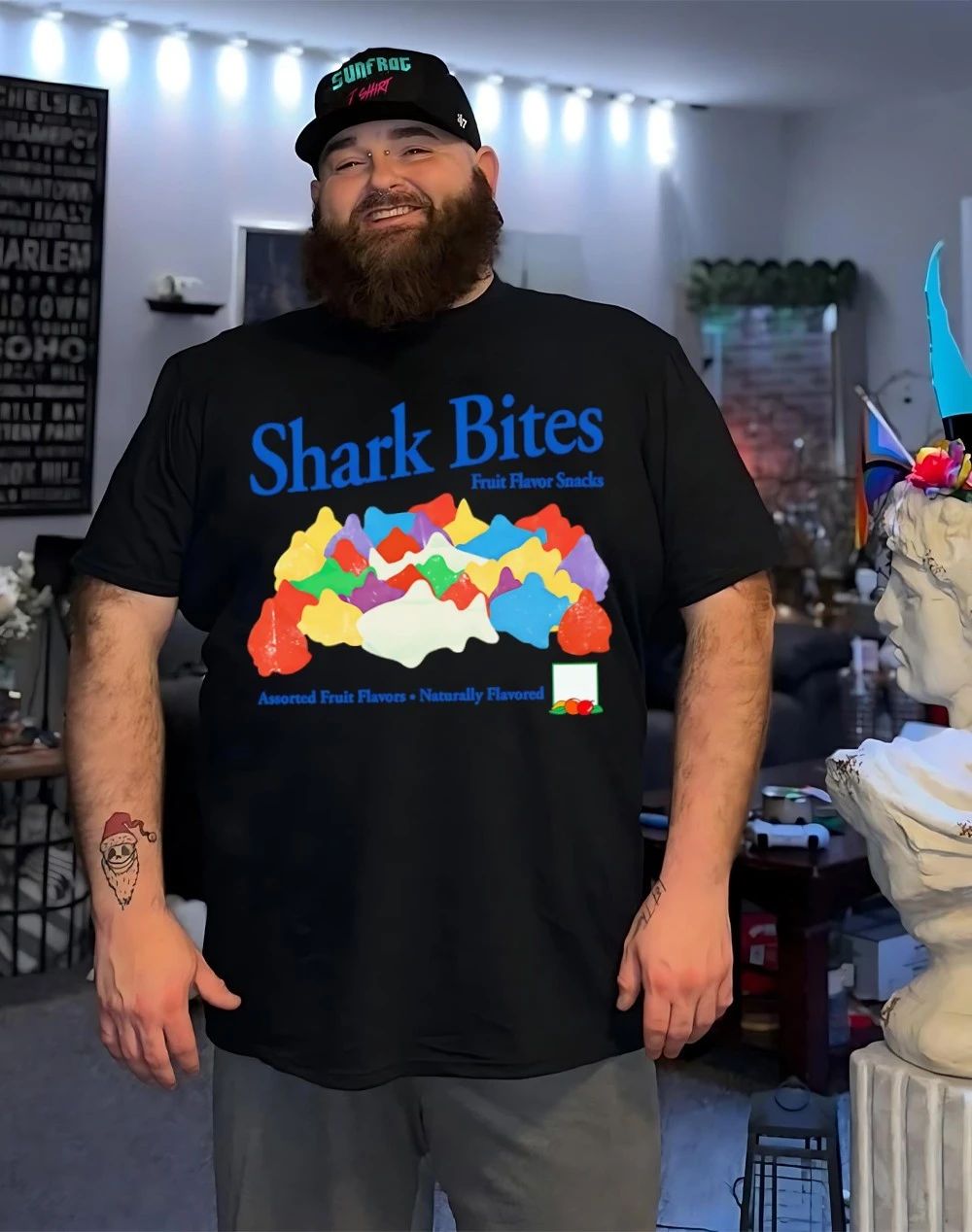 Shark bites fruit flavor snacks assorted fruit flavors naturally flavored shirt