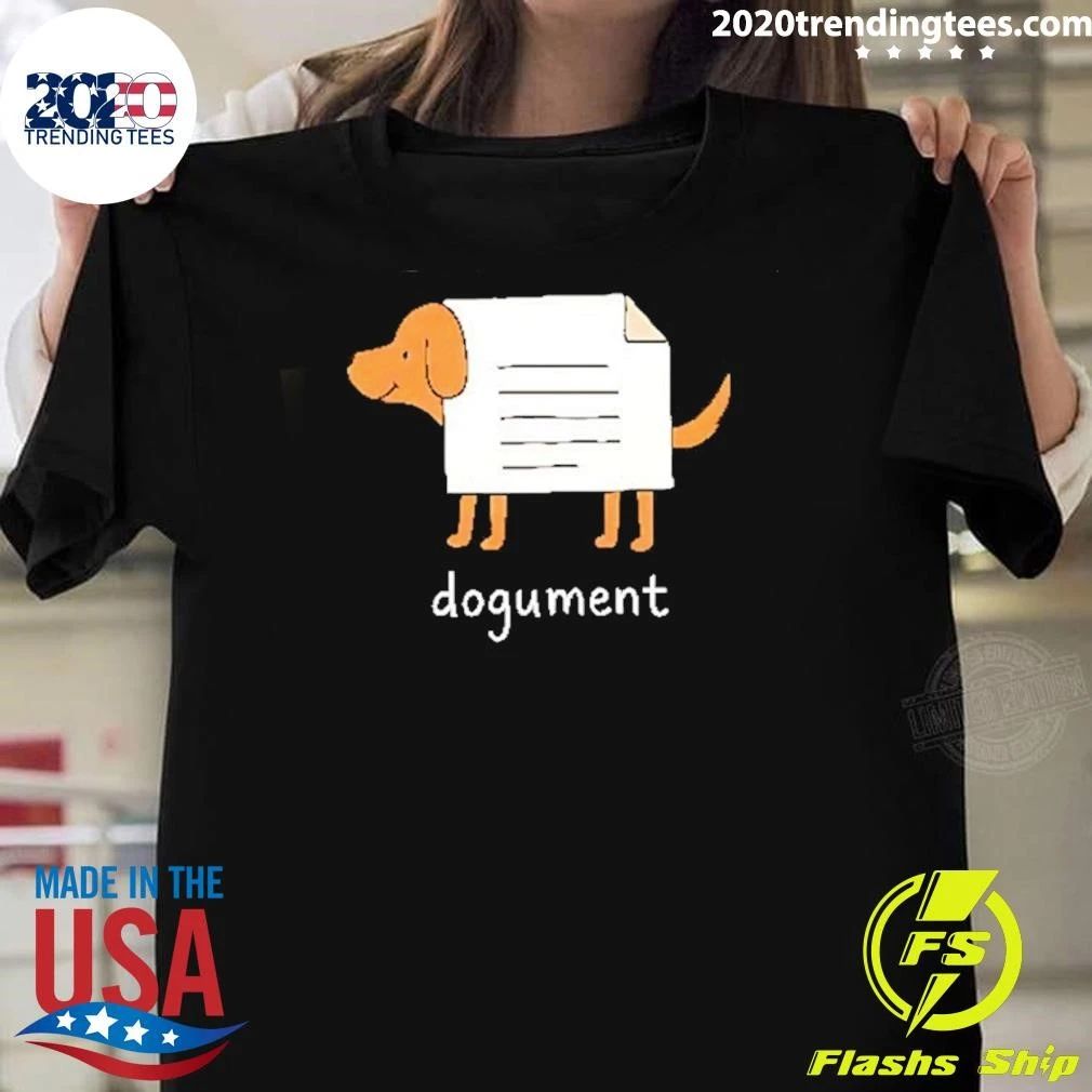 Dogument Dog Document Pun Office Parody Shirt