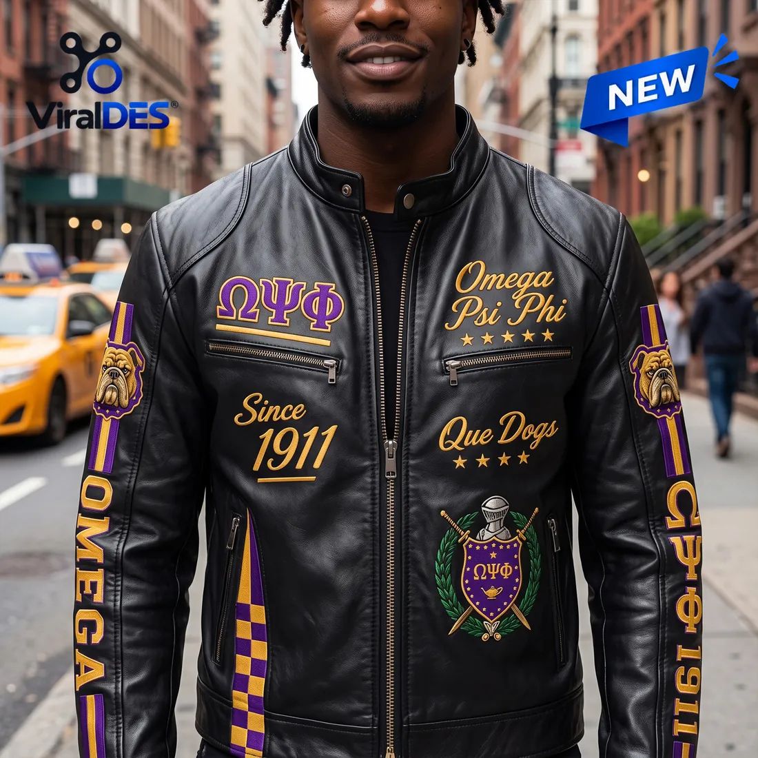 Omega Psi Phi 1911 Mascot Leather Jacket