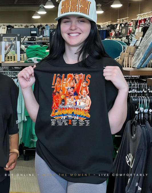 Illinois Fighting Illini’s 2026 South Regional Champions all team signature shirt